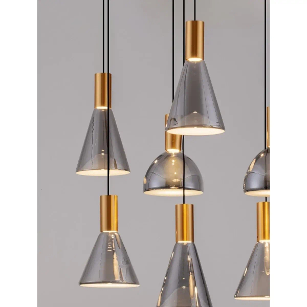 Ledowa zwisająca lampa SARDUNO LE45141 LED 47W szaro złota