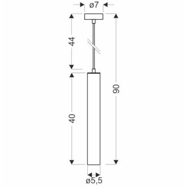 Lampa wisząca TUBO 31-78551 okrągła tuba zwis metalowy czarny