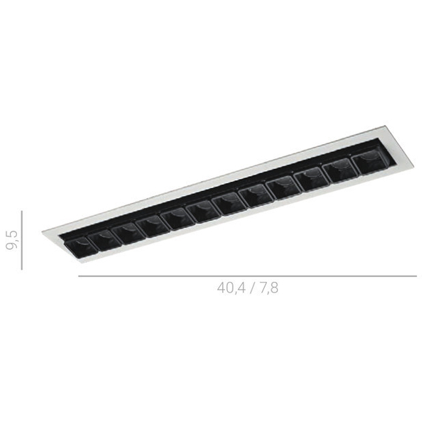 Wpust LAMPA sufitowa HARPER SL74108/24W S-WH Italux wpuszczana OPRAWA prostokątna LED 24W 3000K metalowa czarna biała