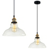 LAMPA wisząca HUBERT MDM-2381/1 Italux szklana OPRAWA industrialny ZWIS kopuła przezroczysta