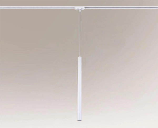 LAMPA wisząca YABU 7869 Shilo metalowa OPRAWA sopel ZWIS tuba do systemu szynowego biała