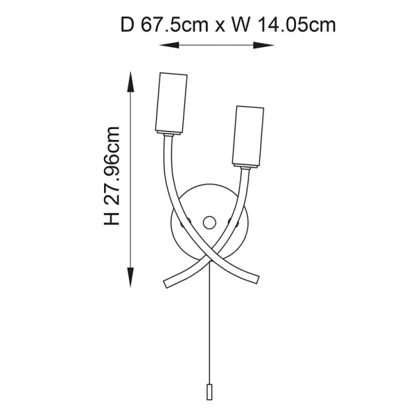 Lampa ścienna podwójna Havana 146-2CH chrom przezroczysty