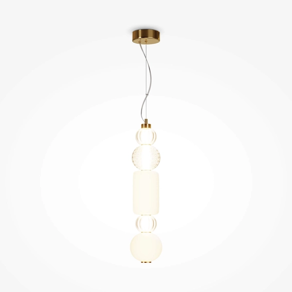 Ledowa lampa wisząca Collar P069PL-L35G3K1 35W kule przeźroczyste