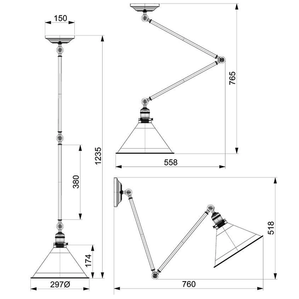 Loftowa LAMPA sufitowa PROVENCE PV-GWP-AB Elstead metalowa OPRAWA industrialna mosiądz