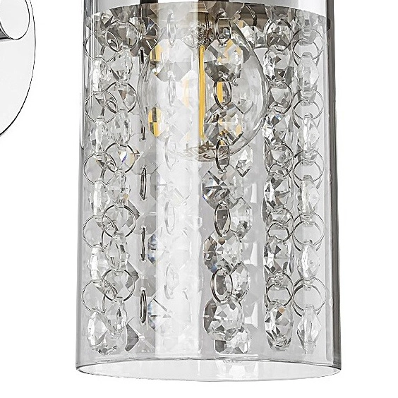 Glamour lampa ścienna Niagara szklany kinkiet z kryształkami chrom