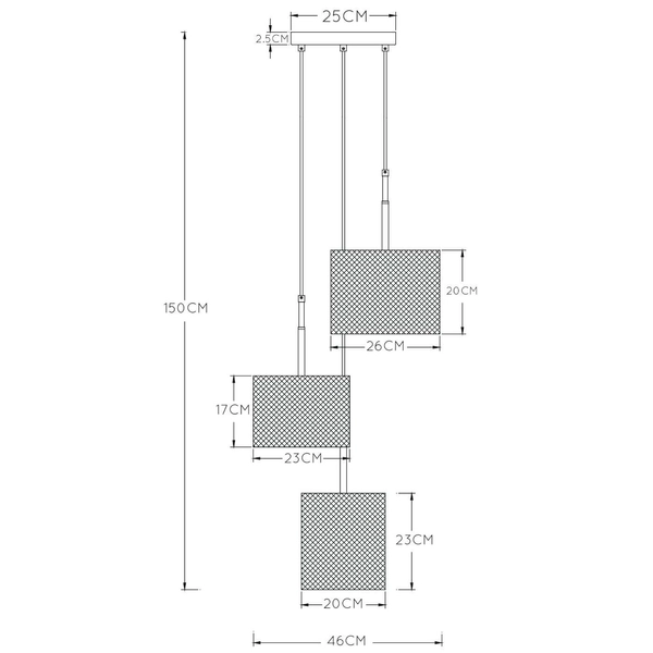 LAMPA wisząca BASKETT 45459/03/30 Lucide druciana OPRAWA metalowy zwis czarny drewno
