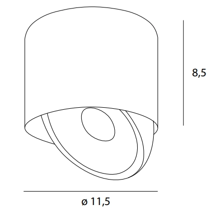 Regulowana lampa sufitowa VECTOR C0265 LED 10W 3000K tubka biała