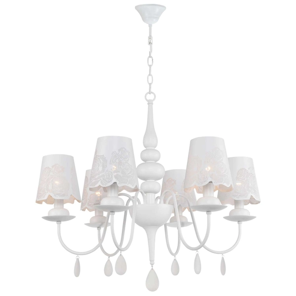 Żyrandol LAMPA wisząca FABRIZIA 310415 Il mio metalowa OPRAWA prowansalski zwis na łańcuchu z kryształkami biały