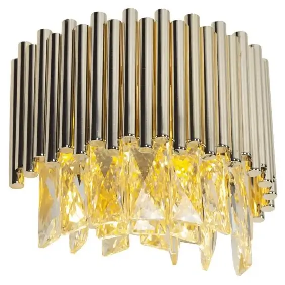 Kinkiet LAMPA ścienna PASSION W0250 Maxlight półokrągła OPRAWA glamour kryształki crystal złote przezroczyste