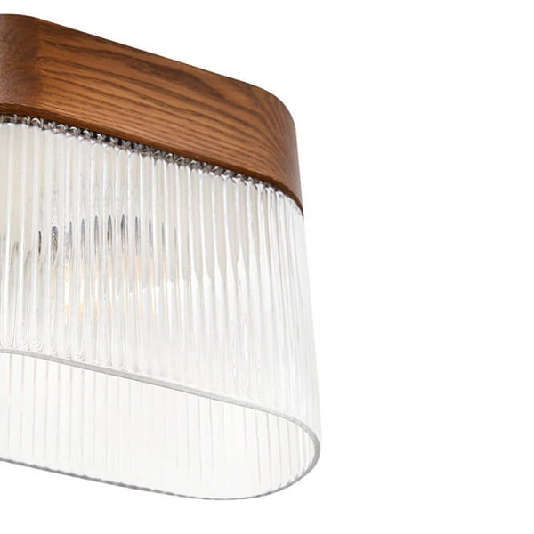 Drewniana lampa ścienna Flumina FLWA12000 ryflowana brązowa