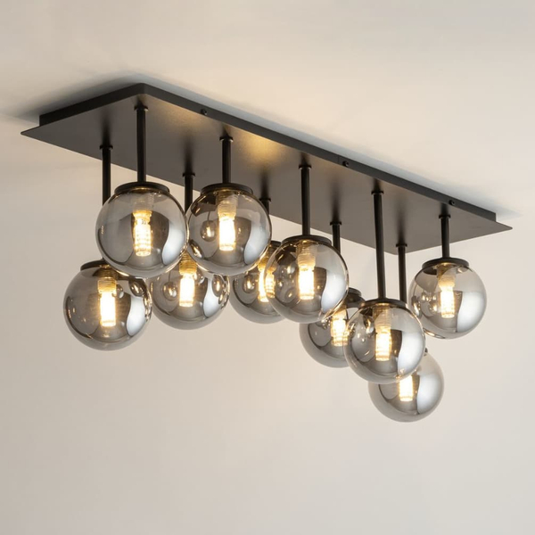 Plafon kule modernistyczny Tulia 33492 Sigma wielopunktowy czarny szary