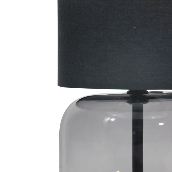 Szklana lampka nocna Dorme TB-63748-BL-SG Italux abażur czarny grafitowy