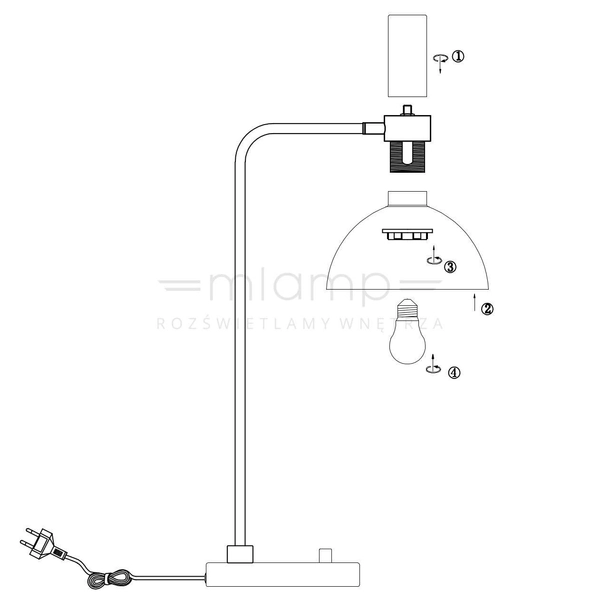 Stojąca LAMPA stołowa LARRY 106973 Markslojd metalowa LAMPKA biurkowa kopuła mosiądz czarna