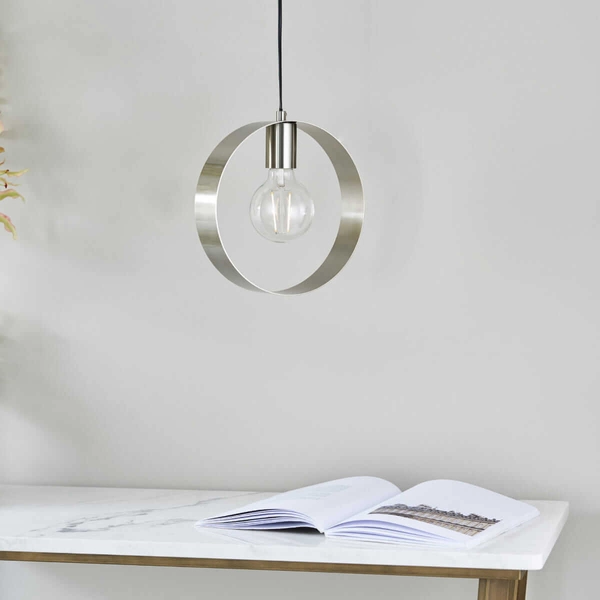 Minimalistyczna lampa wisząca nad stół Hoop 90454 Endon nikiel