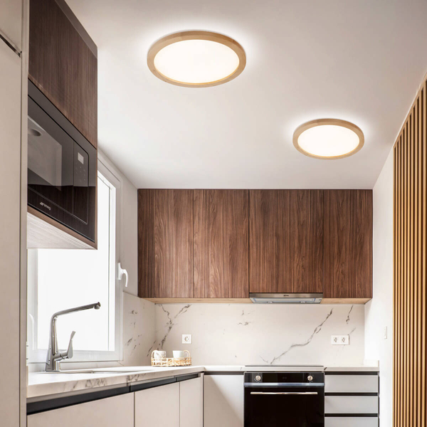 Lampa nasufitowa Aqua 18011 LED 36W 3000-6500K IP54 okrąg drewniana biała