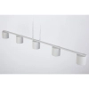 Podłużna lampa wisząca Mila 5 41357 tubki metalowe szare beżowe