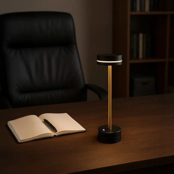 Bezprzewodowa lampa stołowa Sam ML1386 LED 5W 3000K USB-C czarny złoty
