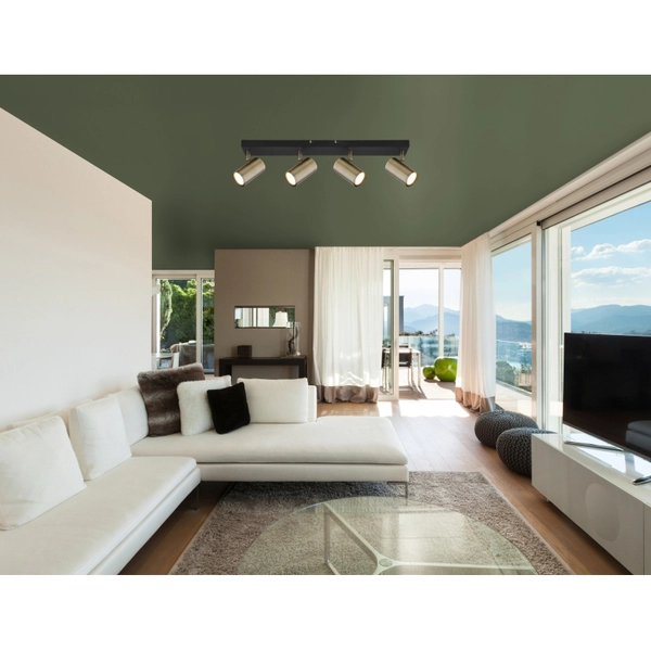 Spot lampa sufitowa Robby 57911-4M do salonu mosiądz czarna