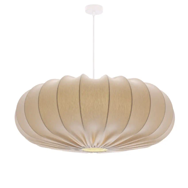 Skandynawska wisząca lampa nad stół 31-39231 regulowany tkanina beżowy