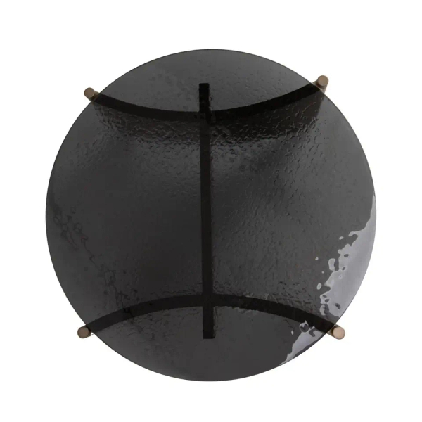 Ława kawowa MANTA MM001501100395 czarna złota metal szkło 80cm