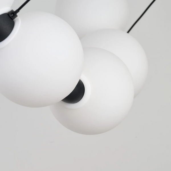 Kulista lampa wisząca PERLA czarna biała AZ6895 30W 3000K ze ściemniaczem 