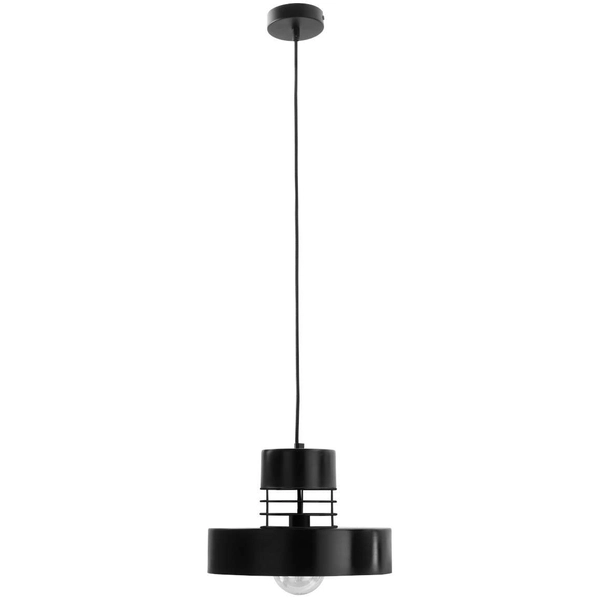 Wisząca LAMPA loft KET868 industrialna OPRAWA metalowy ZWIS okrągły druciany czarny biały