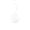 Sypialniana wisząca lampa Mapa biała szklana 1xE27 42W okrągła do jadalni 9087
