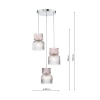 Szklana lampa wisząca Auberta AUB0303 do jadalni potrójna chrom