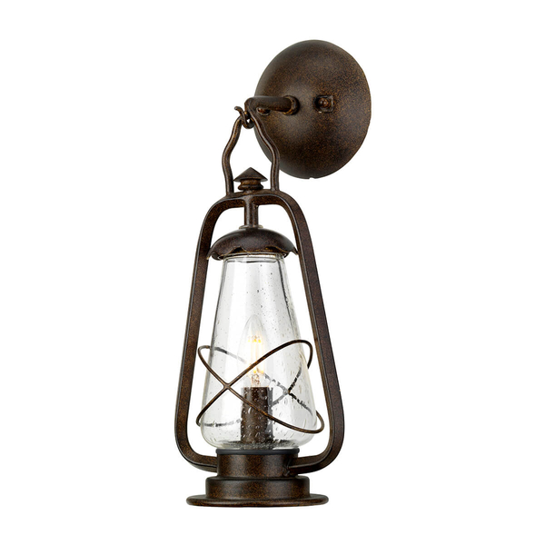 Zewnętrzna lampa ścienna Miners MINERS-WALL Elstead IP44 szkło brązowy