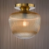 Sufitowa lampa do salonu Abrielle ABR5206 szklana bursztynowa