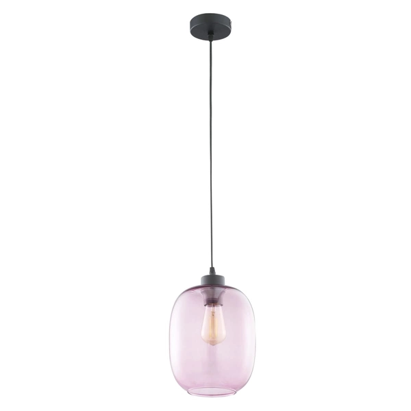 Zwisająca lampa owalna Elio 3181 TK Lighting salonowa szklana różowa