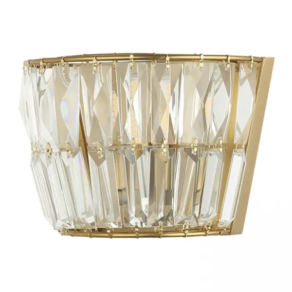 Ścienny kinkiet kryształowy 23050 glamour do jadalni mosiądz