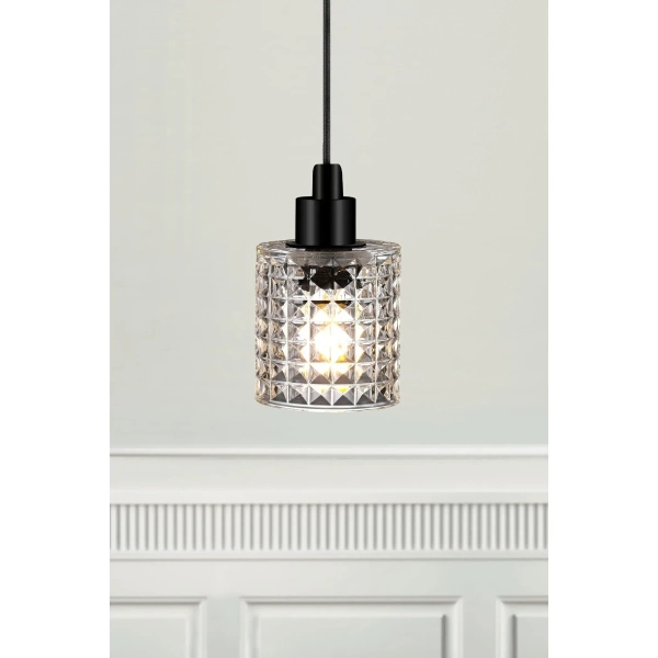 Szklana lampa wisząca Hollywood 46483000 tuba przezroczysty