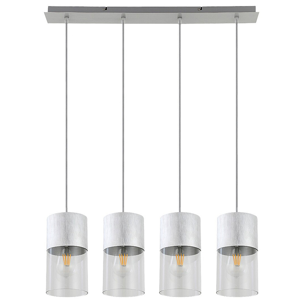 Wisząca lampa 4-płomienna Zelkova 3156 na listwie nad łóżko aluminium