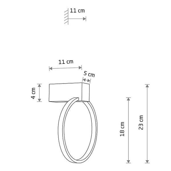 Kinkiet okrągły pierścień Circolo 10858 Nowodvorski LED 9W 4000K czarny