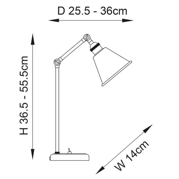 Biurkowa lampka regulowana Hal 97836 z włącznikiem srebrny