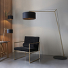 Biurkowa lampa loftowa L&-192625 Light& z abażurem czarna mosiądz