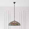 Szklana lampa wisząca Anderson 63902 Endon Tiffany witrażowa włącznik czarny kolorowy