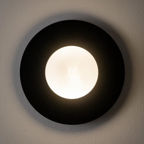 Szklana ścienna lampa SATURN czarna biała metalowa 1xG9 okrągła kula ball 12436