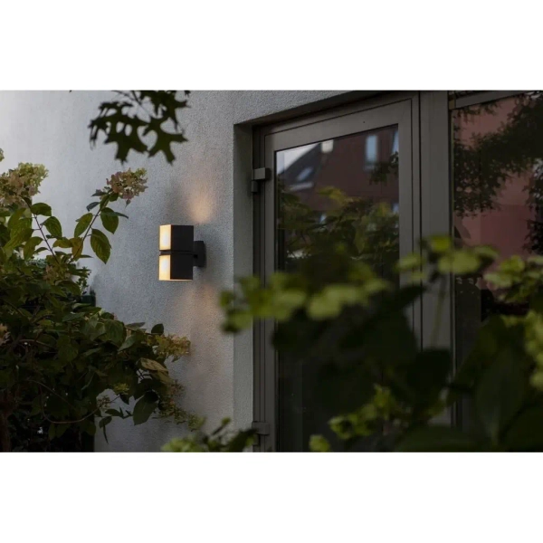 Zewnętrzna LAMPA elewacyjna CUBA 5193801012 Lutec regulowana OPRAWA kinkiet LED 23W 3000K metalowy IP54 czarny