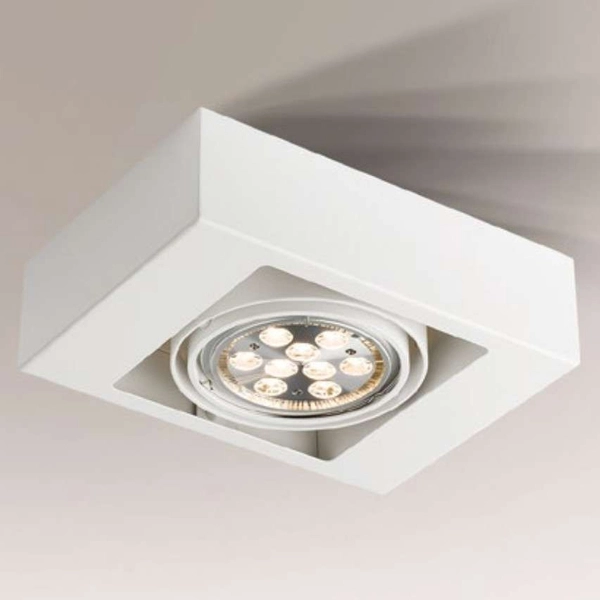 Spot LAMPA sufitowa KOGA 7115 Shilo natynkowa OPRAWA prostokątna metalowa do łazienki biała