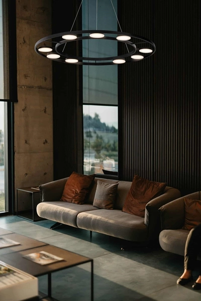 Okrągła lampa wisząca Fad MOD070PL-L63B3K LED 63W 3000K czarna