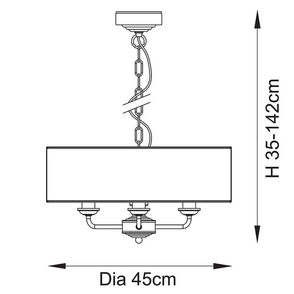Wisząca lampa na łańcuchu Highclere 110723 z abażurem beżowa mosiądz