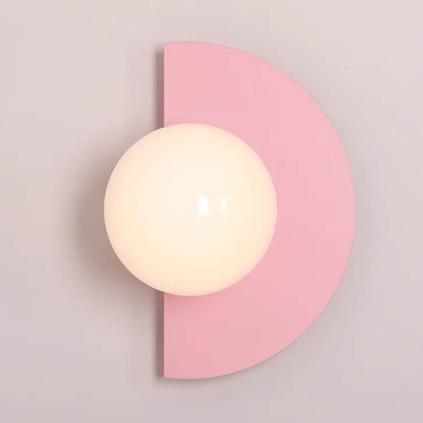 Lampa ścienna metalowa LOOP 1125C18 Aldex okrągła szklana różowa