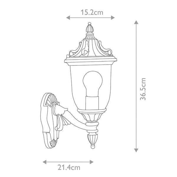 Industrialny kinkiet ogrodowy GZH-ELK1 latarnia czarna