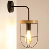 Lampa ścienna NETUNO 920451104 druciana drewniana czarna drewno