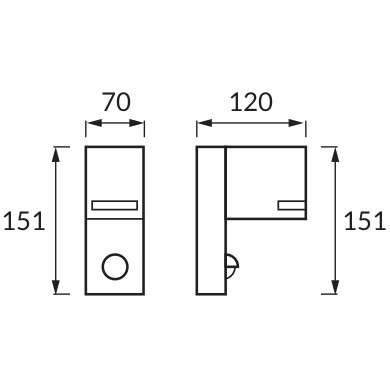 Zewnętrzna LAMPA ścienna FOREST C 03603 Ideus elewacyjna OPRAWA kinkiet z czujnikiem ruchu outdoor IP44 grafitowy