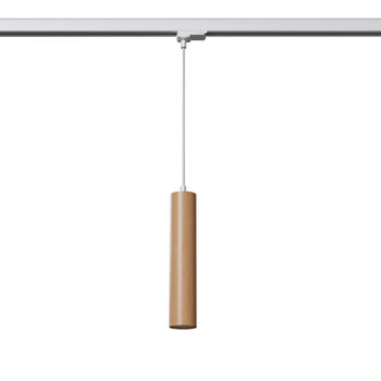 Drewniana lampa wisząca do szyny 3-fazowej LINO MYL.00175 rurka brązowy