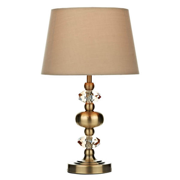 Stołowa lampa z abażurem Edith EDI4175 mosiądz kremowy