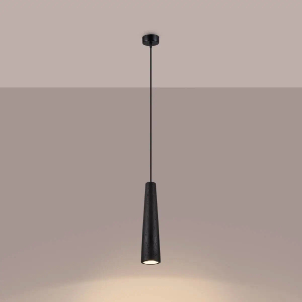Betonowa lampa wisząca Electra SL.1355 Sollux do salonu czarna
